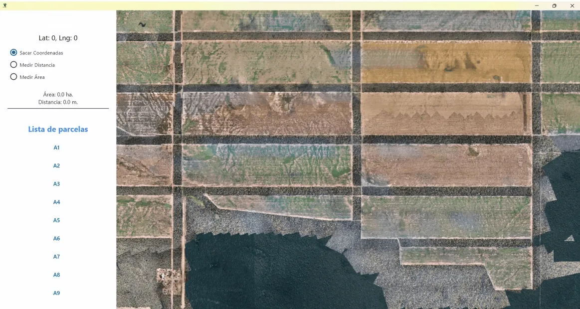 Custom app showing the orthomosaic of a farm in Paraguay