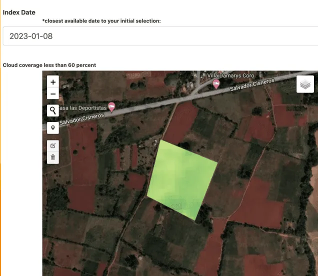 Fertilization map for a sugarcane field