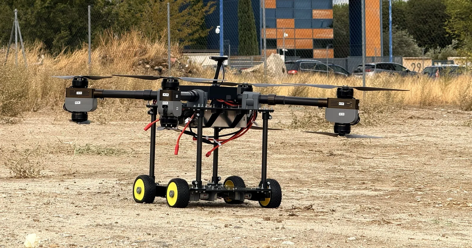 Logistic Flying Car prototype in ground mode on a test site